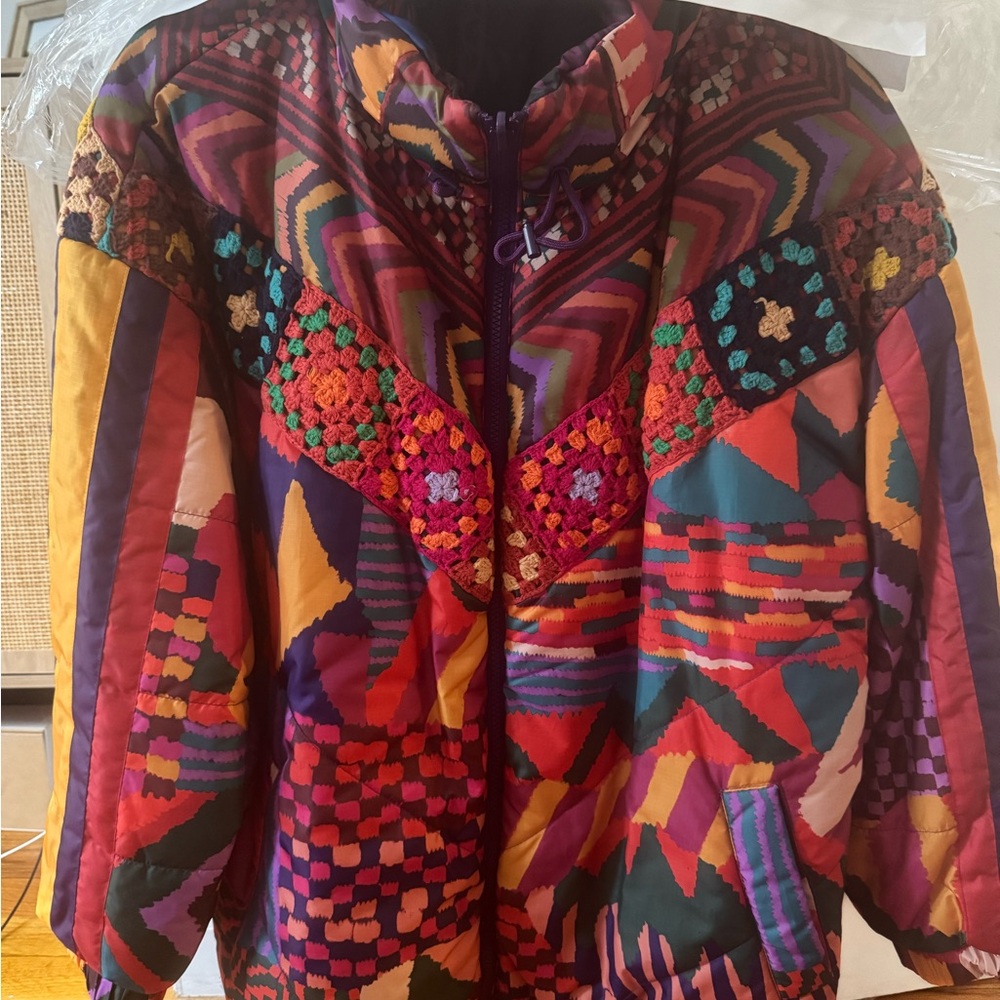 FARM Rio Multicolor Patchwork Puffer Jacket - Picture 13 of 16